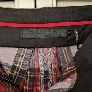 L.A.M.B. pants in red plaid